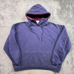 Vintage 90s Boxy Oversized Hoodie Cascade Sport Blue Adult M Fleece Pullover